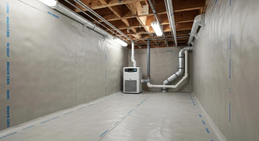 Basement Ventilation Radon and Humidity Control | Effective Basement Solution Basement ventilation system reducing radon gas and humidity for cleaner air | effective basement solution
