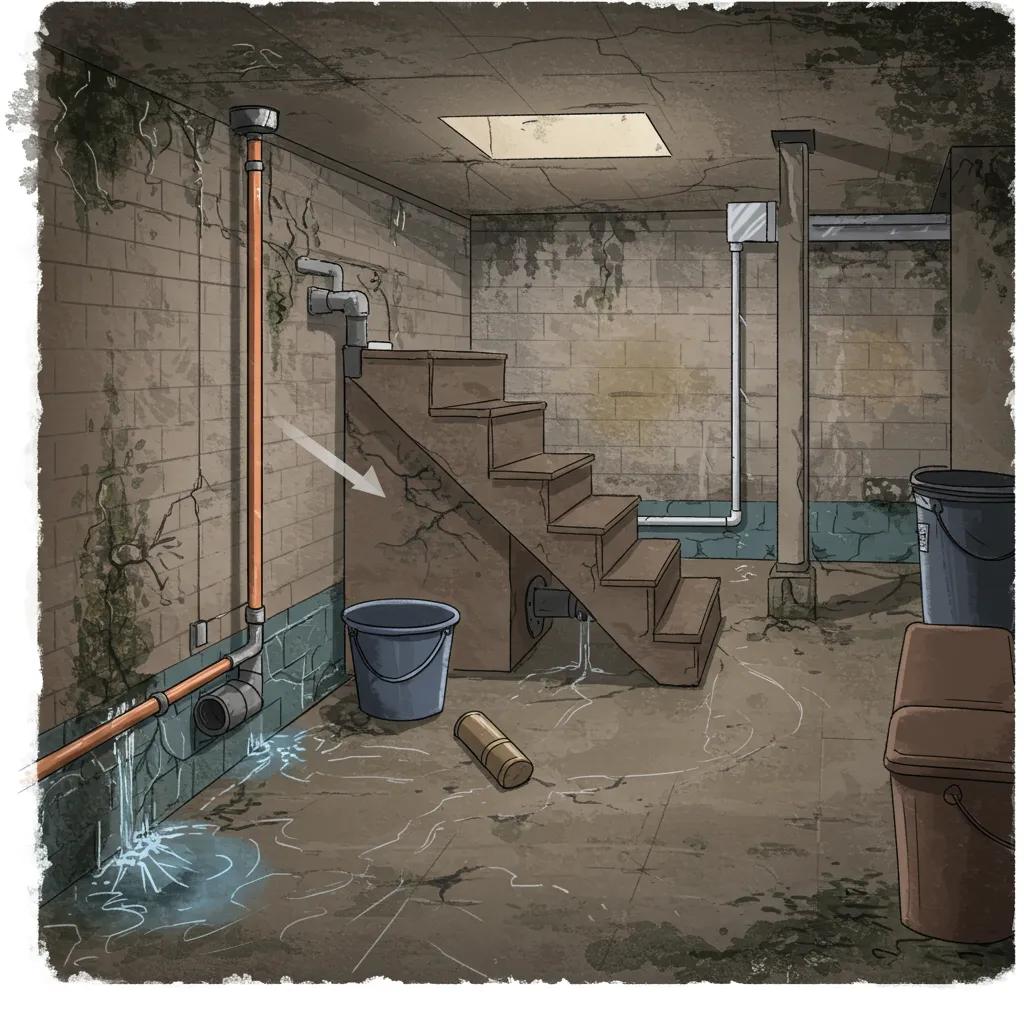 Commonbasementproblemsincludingdampnesscracksandmoldgrowthinaresidentialsetting0d5e3f382a084d8cb2da3e3de08d199fwebp | Effective Basement Solution Common basement problems including dampness cracks and mold growth in a residential setting | effective basement solution