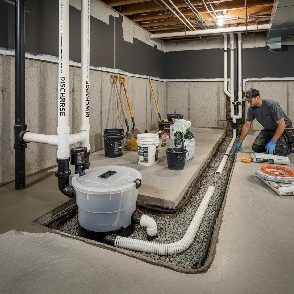 Basement waterproofing solutions including sump pump and french drain installation | effective basement solutions