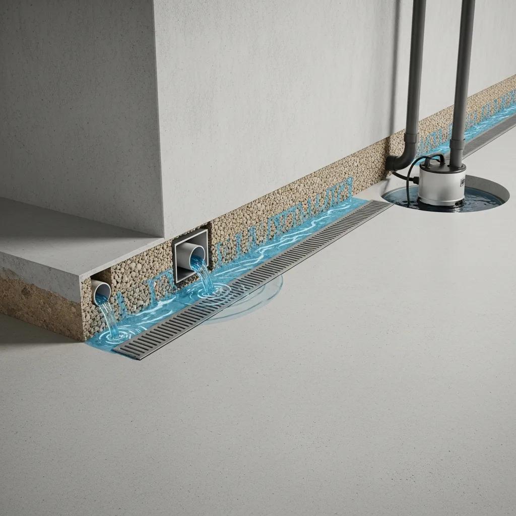 interior-drainage-system-in-a-basement-with-water-directed-to-a-sump-pump-0b819955-c146-4a8c-ae3a-d0eede878aabwebp Interior drainage system in a basement with water directed to a sump pump | effective basement solutions