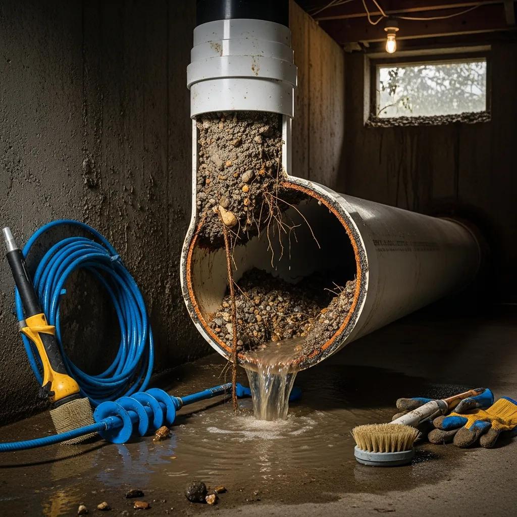 clogged-sump-pump-discharge-line-with-debris-emphasizing-the-need-for-regular-maintenance-3911dea9-d6af-4adf-8b18-6fa10150fbb1webp Clogged sump pump discharge line with debris emphasizing the need for regular maintenance | effective basement solutions | effective basement solutions