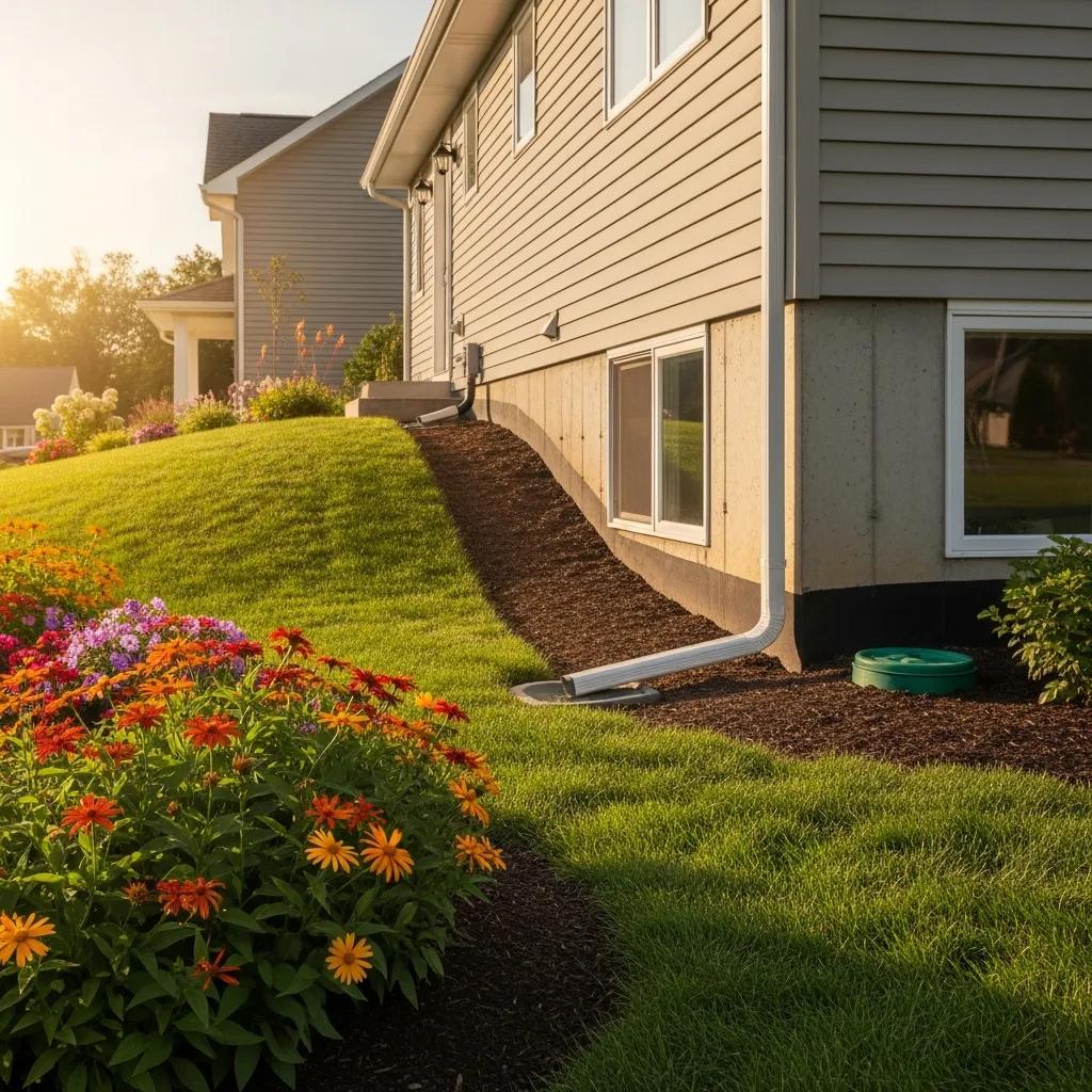 Home foundation with effective water management and drainage solutions