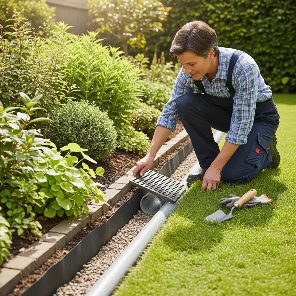 homeowner-inspecting-a-french-drain-system-in-their-yard-for-maintenance-b9d815d2-7fe2-46d0-8d5a-c46499f35b83webp Homeowner inspecting a french drain system in their yard for maintenance | effective basement solutions | effective basement solutions