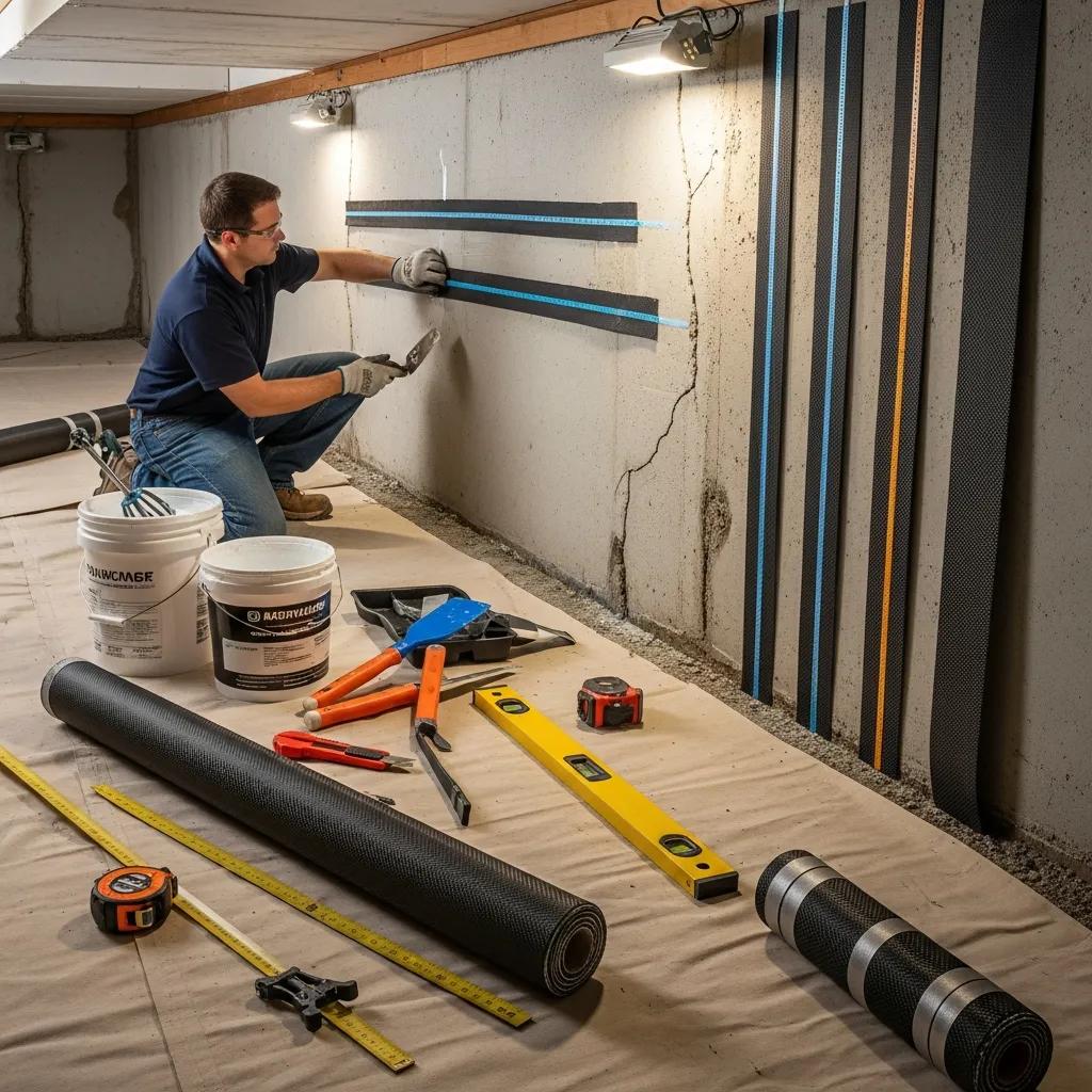 installation-of-carbon-fiber-wall-reinforcement-in-a-basement-for-structural-support-59a5814b-9bf8-4c4e-9ca2-8b27af7f689dwebp Installation of carbon fiber wall reinforcement in a basement for structural support | effective basement solutions | effective basement solutions