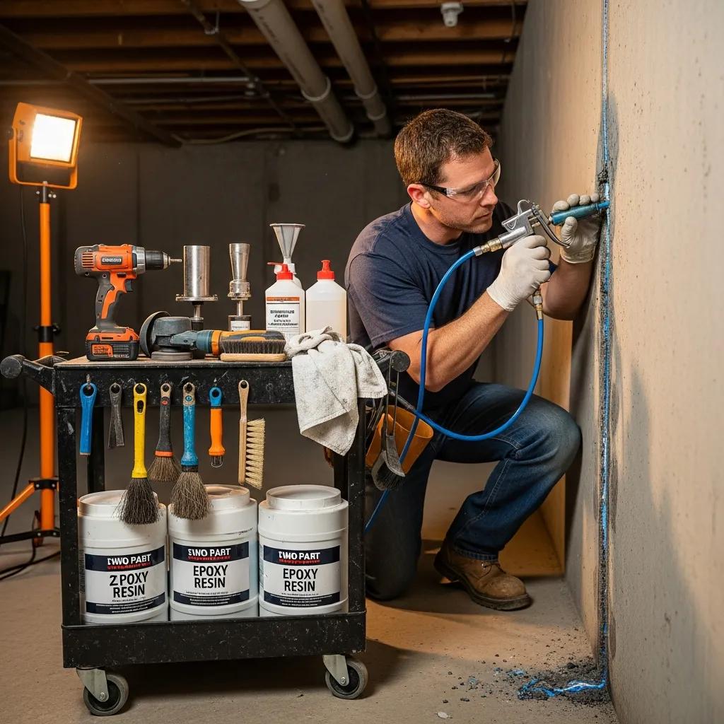 technician-applying-epoxy-injection-for-foundation-crack-repair-70f0d52b-19c3-4f44-8129-2c419699f407webp Technician applying epoxy injection for foundation crack repair | effective basement solutions | effective basement solutions