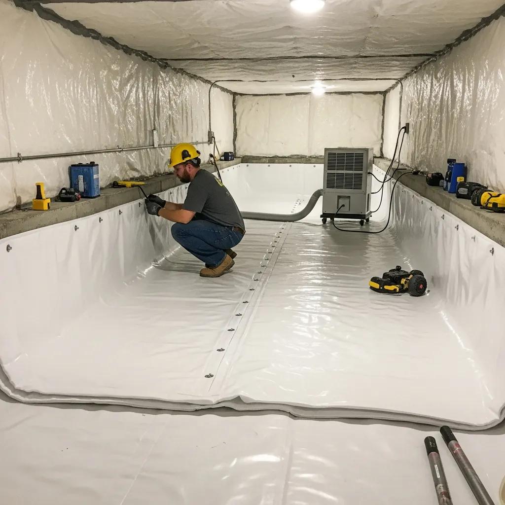 technician-performing-crawl-space-encapsulation-to-prevent-mold-growth-3bad68fe-84d1-4991-b0aa-c1fcb3ef74ddwebp Technician performing crawl space encapsulation to prevent mold growth | effective basement solutions | effective basement solutions