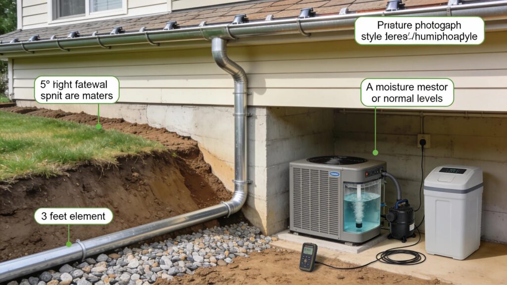 Home demonstrating effective flood prevention strategies including gutter maintenance and graded soil | effective basement solutions | effective basement solutions